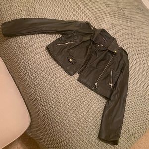 Cropped Faux Leather Jacket PLT